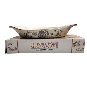 Stoneware Country Home Vintage Plat Au Gratin Dish